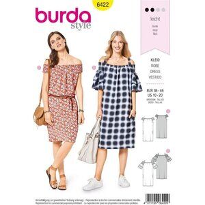 Burda Sewing Pattern 6422 Dresses Casual‎ Misses Size 10-20